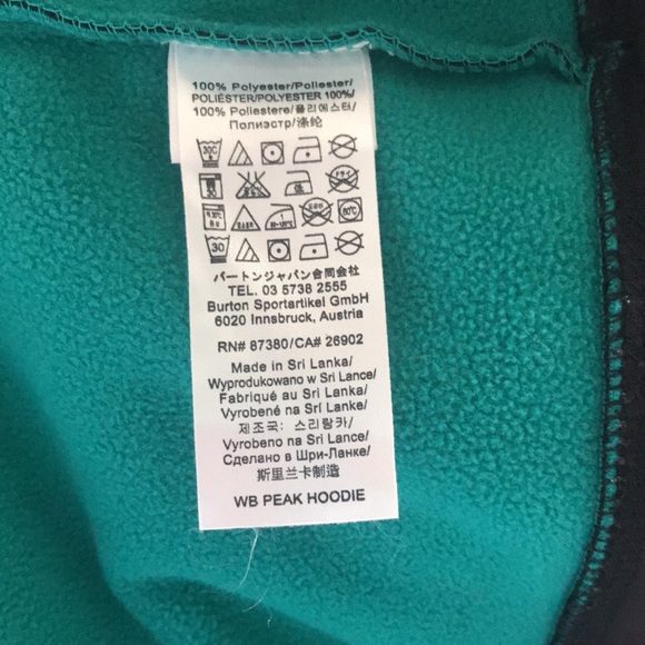 Burton Colombo Peak Hoodie / full zipper / fleece light jacket - sweater size S - Picture 5 of 6